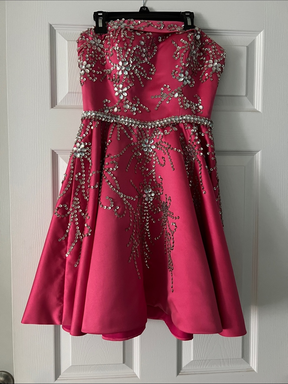 Strapless Pink Embellished Kids Dress